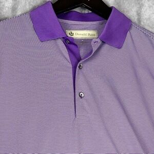Donald Ross Men's Purple‎ Stripe Golf Polo Shirt "Hide Out"
